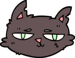 hand drawn doodle style cartoon tough cat face png