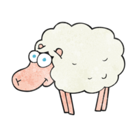 funny hand textured cartoon sheep png