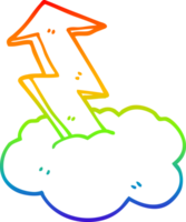 regnbåge lutning linje teckning av en tecknad serie tillväxt pil png