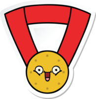 sticker of a cute cartoon gold medal png