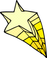 estrela cadente de doodle de desenho animado png