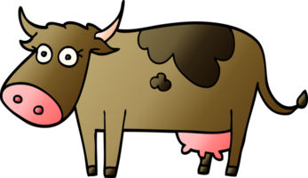 vaca de fazenda de doodle de desenho animado png