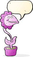 Cartoon-Monster-Pflanze mit Sprechblase png