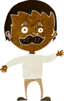 cartoon man with mustache waving png