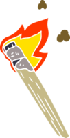 dessin animé doodle marque de torche brûlante png