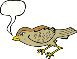 cartoon garden bird with speech bubble png