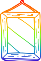 rainbow gradient line drawing of a cartoon mirror png