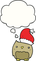 cute christmas owl with thought bubble png