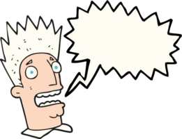 hand drawn speech bubble cartoon shocked man png