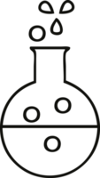 line drawing cartoon of a chemistry tube png