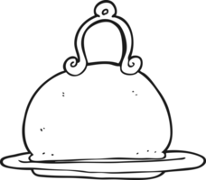 hand drawn black and white cartoon meal dish png