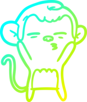 frio gradiente linha desenhando do uma desenho animado suspeito macaco png