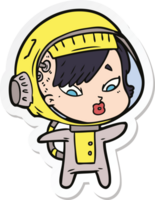 Aufkleber einer Cartoon-Astronautin png