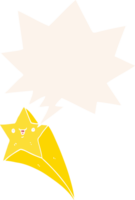 desenho animado tiroteio Estrela com discurso bolha dentro retro estilo png