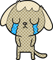 cute cartoon dog crying png