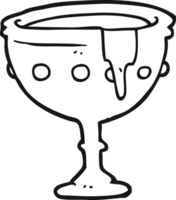 hand drawn black and white cartoon medieval cup png