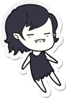 sticker of a cartoon undead vampire girl flying png