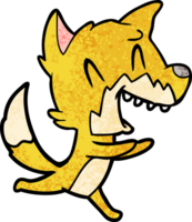 laughing fox running away png