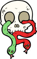 cartoon skull with snakes png