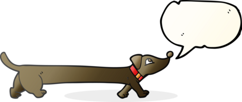 mão desenhado discurso bolha desenho animado dachshund png