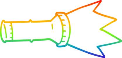 rainbow gradient line drawing of a cartoon torch png