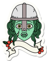 sticker van een orc vechter karakter gezicht png