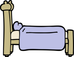 hand drawn doodle style cartoon bed png