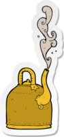 sticker of a old iron kettle cartoon png