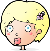 cartoon surprised female face png