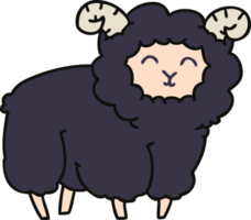 hand drawn quirky cartoon ram png