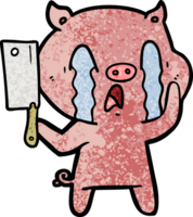 dessin animé cochon qui pleure png