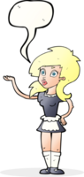 cartoon pretty waitress with speech bubble png