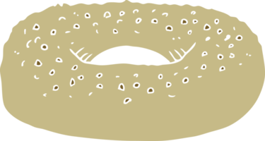 ilustración de color plano de bagel png