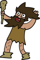 cartoon doodle cave man png