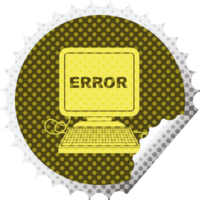 computer fout illustratie circulaire pellen sticker png