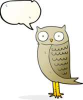 main tiré discours bulle dessin animé hibou png