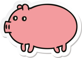 sticker of a cute cartoon fat pig png