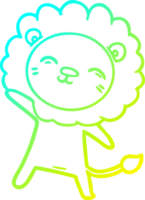 cold gradient line drawing of a cartoon lion png