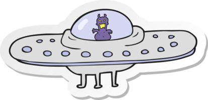 sticker of a cartoon flying saucer png