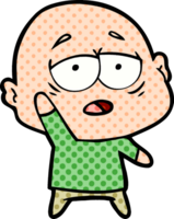 cartoon tired bald man png