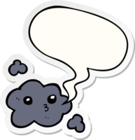 cute cartoon cloud with speech bubble sticker png