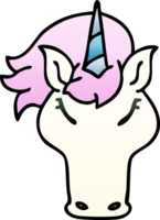 gradient shaded quirky cartoon unicorn png