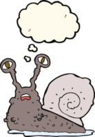 cartoon gross snail with thought bubble png