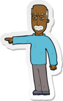 sticker of a cartoon old man gesturing Get Out png