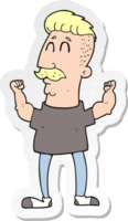 sticker of a cartoon celebrating man png