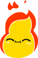 hand drawn cartoon of cute kawaii fire flame png