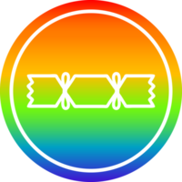 Weihnachten Cracker kreisförmig Symbol mit Regenbogen Gradient Fertig png