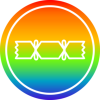 Navidad galleta circular icono con arco iris degradado terminar png