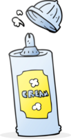 mão desenhado desenho animado spray açoitado creme png