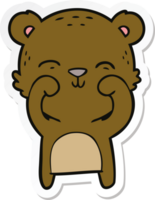 sticker of a happy cartoon bear png